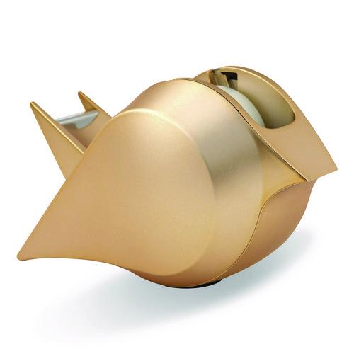 Image of Scotch® C48-BIRD-G Bird Desktop Tape Dispenser, 1" Core, Metallic Gold