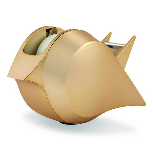 Image of Scotch® C48-BIRD-G Bird Desktop Tape Dispenser, 1" Core, Metallic Gold