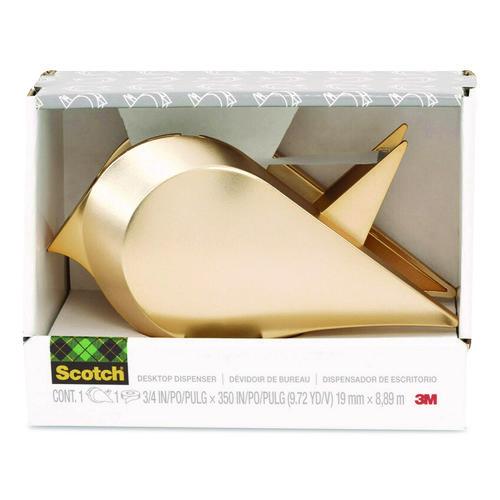 Image of Scotch® C48-BIRD-G Bird Desktop Tape Dispenser, 1" Core, Metallic Gold
