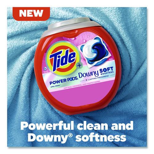 Image of Tide® 11807 Power PODS Plus Downy Laundry Detergent, April Fresh Scent, 98 oz Tub, 63 Pods/Tub