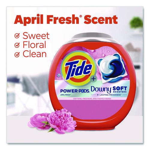 Image of Tide® 11807 Power PODS Plus Downy Laundry Detergent, April Fresh Scent, 98 oz Tub, 63 Pods/Tub