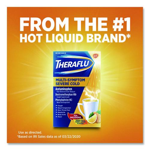 Image of Theraflu 64260603 Multi-Symptom Severe Cold Hot Liquid Powder, 6 Count