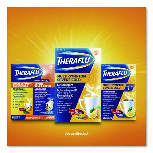 Image of Theraflu 64260603 Multi-Symptom Severe Cold Hot Liquid Powder, 6 Count