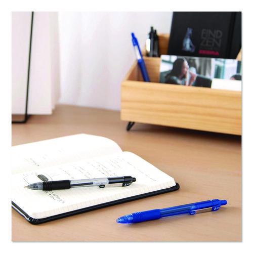 Image of Zebra® ZEB22218 Z-Grip Ballpoint Pen, Retractable, Medium 1 mm, Black Ink, Clear/Black Barrel, 18/Pack