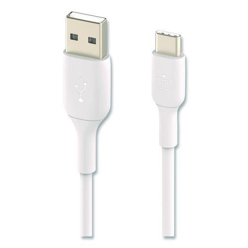 Image of Belkin® CAB001BT1MWH2PK BOOST CHARGE USB-C to USB-A Cable, 3.3 ft, White, 2/Pack