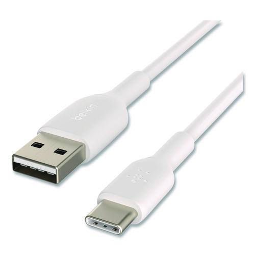 Image of Belkin® CAB001BT1MWH2PK BOOST CHARGE USB-C to USB-A Cable, 3.3 ft, White, 2/Pack
