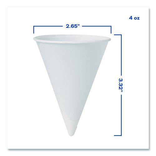 Image of SOLO® 4BR-2050 Cone Water Cups, ProPlanet Seal, 4 oz, Paper, White, 200/Bag, 25 Bags/Carton