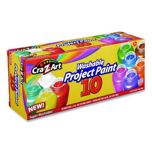 Image of Cra-Z-Art® 10601-4 Washable Project Paints, 10 Assorted Colors, 2 oz Bottles, 10/Pack