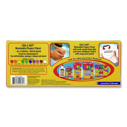 Image of Cra-Z-Art® 10601-4 Washable Project Paints, 10 Assorted Colors, 2 oz Bottles, 10/Pack