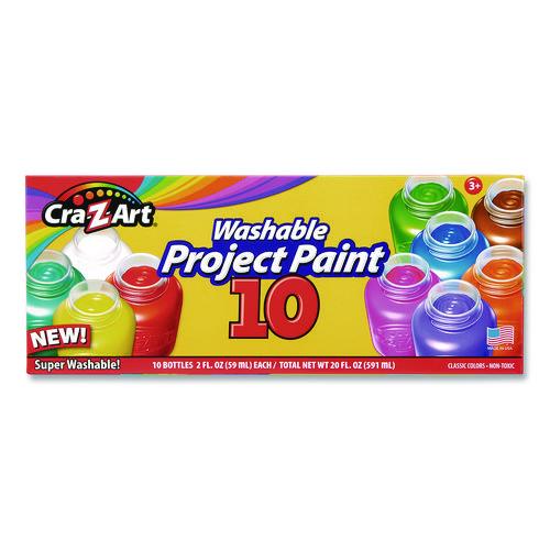 Image of Cra-Z-Art® 10601-4 Washable Project Paints, 10 Assorted Colors, 2 oz Bottles, 10/Pack