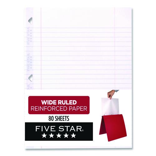 Image of Five Star® 150002/150034 Reinforced Filler Paper, 3-Hole, 8 x 10.5, Wide/Legal Rule, 80/Pack