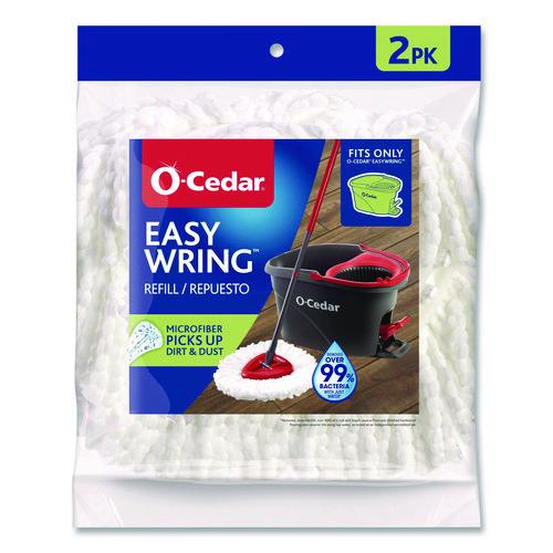 Image of O-CedarÂ® EZWring Spin Mop Refill, Microfiber, Custom Size for EZ Wring Mop Systems, White, 2/Pack