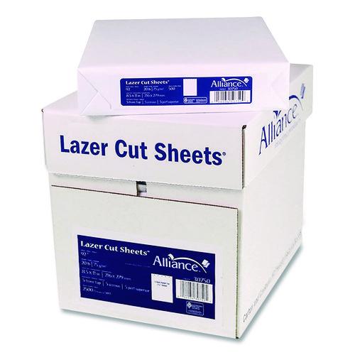 Image of Alliance 30750-AA Punched Laser Cut Sheets, 92 Bright, Side: 5-Hole, 20 lb Bond Weight, 8.5 x 11, White, 500 Sheets/Ream, 5 Reams/Carton