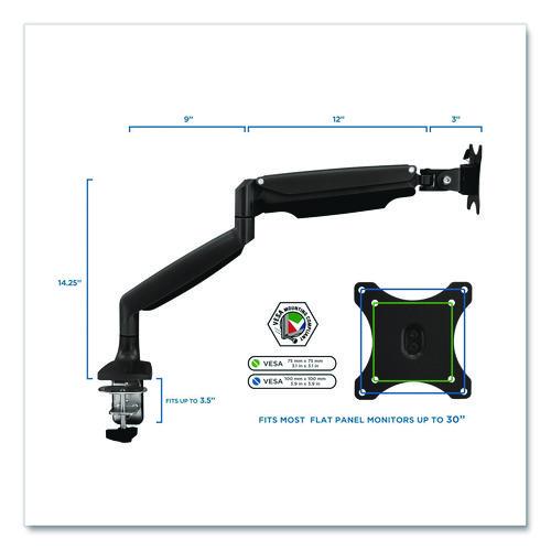 Image of MOUNT-IT! MI-1771-BLACK Single Monitor Gas-Spring Mounting Arm, For 13" to 32" Monitors, 360 Degree Rotation, +/-45 Degree Tilt, Black, Supports 20lb