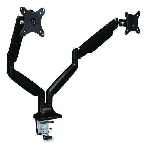 Image of MOUNT-IT! MI-1772-BLACK Dual Monitor Gas-Spring Mounting Arm, For 13" to 32" Monitors, 360 Degree Rotation, +/-45 Degree Tilt, Black, Supports 20 lb