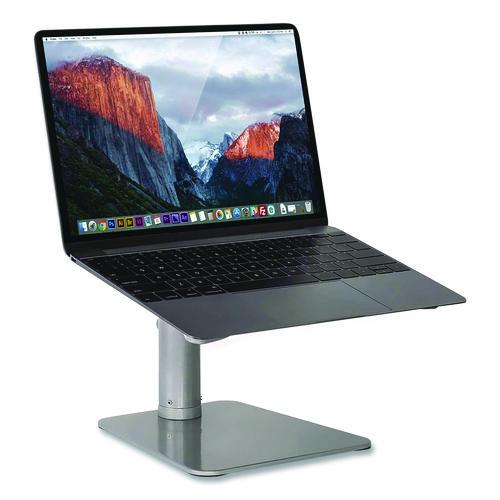 Image of MOUNT-IT! MI-7271 Adjustable Height Laptop Riser, 10" x 10.5" Platform, Silver/Black, Supports Up to 33 lbs