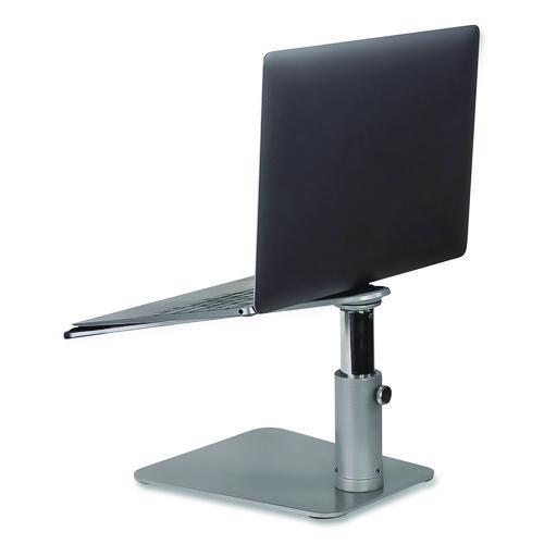 Image of MOUNT-IT! MI-7271 Adjustable Height Laptop Riser, 10" x 10.5" Platform, Silver/Black, Supports Up to 33 lbs
