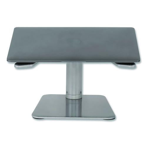 Image of MOUNT-IT! MI-7271 Adjustable Height Laptop Riser, 10" x 10.5" Platform, Silver/Black, Supports Up to 33 lbs