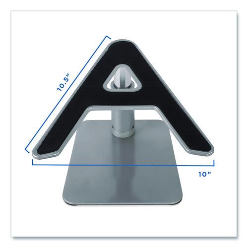Image of MOUNT-IT! MI-7271 Adjustable Height Laptop Riser, 10" x 10.5" Platform, Silver/Black, Supports Up to 33 lbs