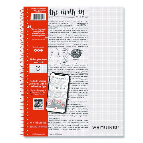 Image of Roaring Spring® 17001 Whitelines Notebook, Quadrille Rule (5 sq/in), Gray/Orange Cover, (70) 11 x 8.5 Sheets