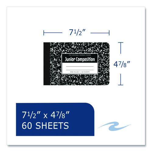 Image of Roaring Spring® 77122 Junior Composition Notebook, Wide/Legal Rule, Black Marble Cover, (60) 4.88 x 7.5 Sheets