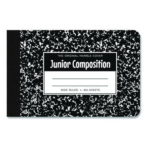 Image of Roaring Spring® 77122 Junior Composition Notebook, Wide/Legal Rule, Black Marble Cover, (60) 4.88 x 7.5 Sheets