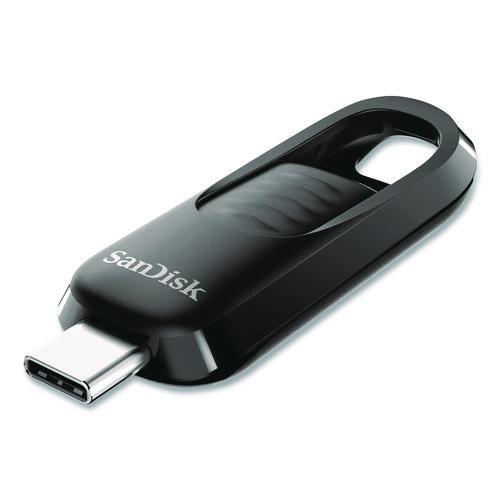 Image of SanDisk® SDCZ480064GA46 Ultra Slider USB 3.2 Type C Flash Drive, 64 GB, Black