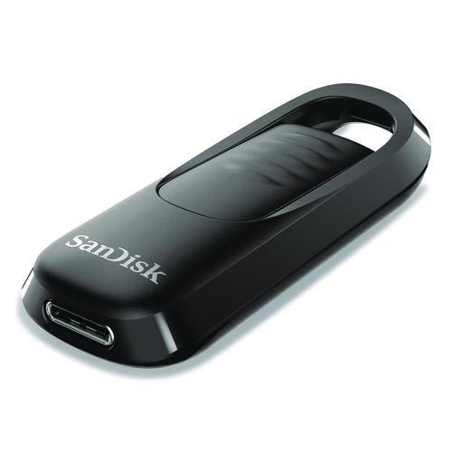 Image of SanDisk® SDCZ480128GA46 Ultra Slider USB 3.2 Type C Flash Drive, 128 GB, Black
