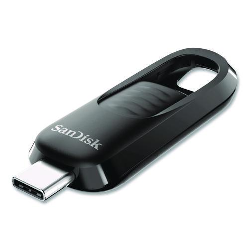 Image of SanDisk® SDCZ480128GA46 Ultra Slider USB 3.2 Type C Flash Drive, 128 GB, Black