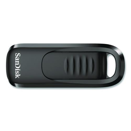 Image of SanDisk® SDCZ480128GA46 Ultra Slider USB 3.2 Type C Flash Drive, 128 GB, Black