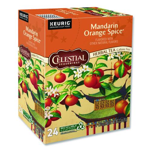 Image of Celestial Seasonings® 5000330011 Mandarin Orange Spice Herb Tea, 0.13 oz K-Cups, 24/Box