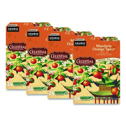 Image of Celestial Seasonings® 5000330011 Mandarin Orange Spice Herb Tea, 0.13 oz K-Cups, 96/Carton