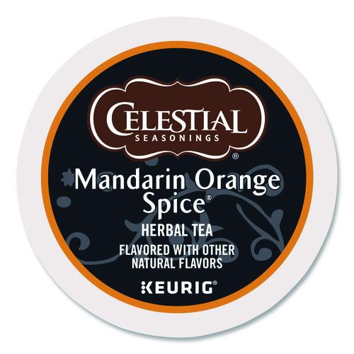 Image of Celestial Seasonings® 5000330011 Mandarin Orange Spice Herb Tea, 0.13 oz K-Cups, 96/Carton