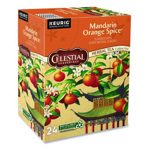 Image of Celestial Seasonings® 5000330011 Mandarin Orange Spice Herb Tea, 0.13 oz K-Cups, 96/Carton