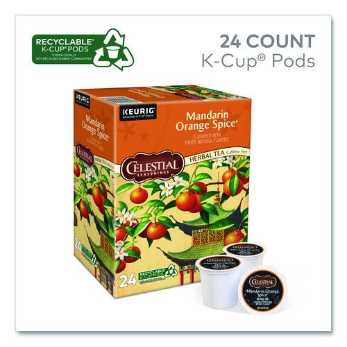 Image of Celestial Seasonings® 5000330011 Mandarin Orange Spice Herb Tea, 0.13 oz K-Cups, 96/Carton
