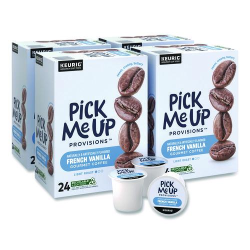Image of Pick Me Up Provisions PM62434CT French Vanilla Coffee K-Cups, 96/Carton