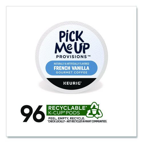 Image of Pick Me Up Provisions PM62434CT French Vanilla Coffee K-Cups, 96/Carton