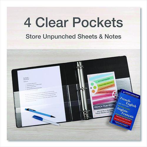 Image of Cardinal® 10301 Premier Easy Open Clearvue Locking Slant-D Ring Binder, 3 Rings, 1" Capacity, 11 X 8.5, Black