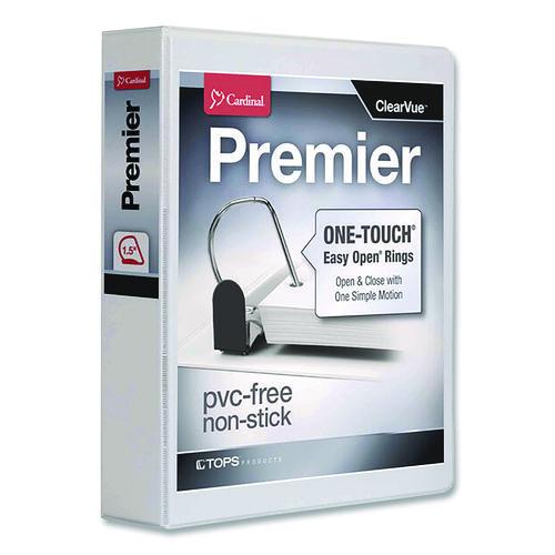 Image of Cardinal® 10310 Premier Easy Open Clearvue Locking Slant-D Ring Binder, 3 Rings, 1.5" Capacity, 11 X 8.5, White
