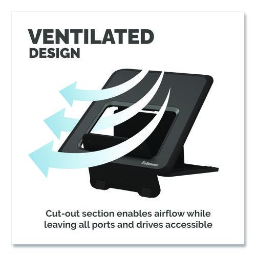 Image of Fellowes® 100098500 Breyta Laptop Stand, 9.25" x 10.55" x 0.55" to 8", Black, Supports Up to 8.8 lbs.