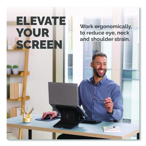 Image of Fellowes® 100098500 Breyta Laptop Stand, 9.25" x 10.55" x 0.55" to 8", Black, Supports Up to 8.8 lbs.