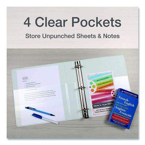 Image of Cardinal® 10340CB Premier Easy Open Clearvue Locking Slant-D Ring Binder, 3 Rings, 4" Capacity, 11 X 8.5, White