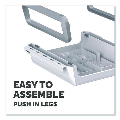 Image of Fellowes® 100098565 Breyta Monitor Stand, 13.94" x 11.97" x 3.25" to 6", White, Supports 33 lbs