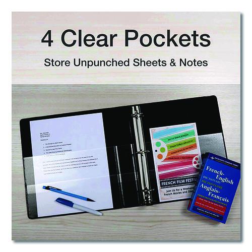 Image of Cardinal® 10341 Premier Easy Open Clearvue Locking Slant-D Ring Binder, 3 Rings, 4" Capacity, 11 X 8.5, Black