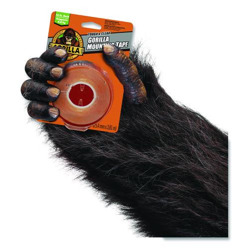 Image of Gorilla® 6036002 Tough and Clear Double-Sided Mounting Tape, Permanent, Holds Up to 0.25 lb/1 sq in, 1" x 12.5 ft, Clear