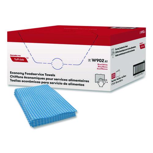 Image of Cascades PRO W902 Tuff-Job Foodservice Towels, 12 x 24, Blue/White, 200/Carton