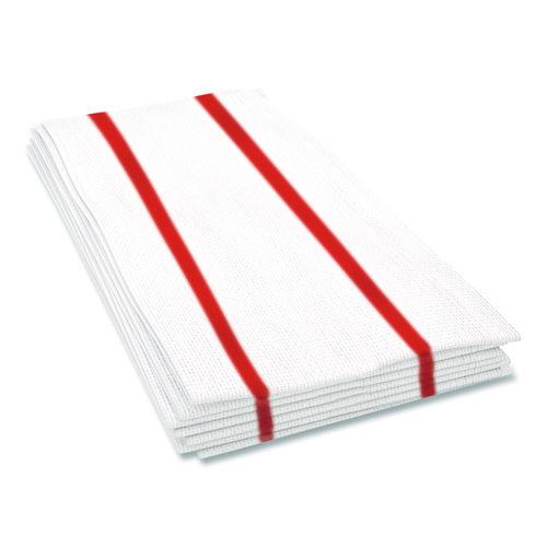 Image of Cascades PRO W921 Tuff-Job S900 Antimicrobial Foodservice Towels, 12 x 24, White/Red, 150/Carton