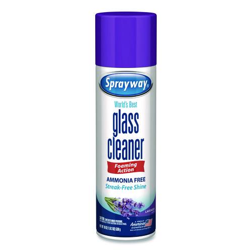 Image of Sprayway® 1000047224 Glass Cleaner, Lavender, 19 oz Aerosol Spray, 6/Carton