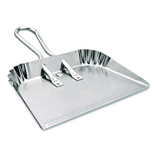 Image of Quickie® 428 Bulldozer Dust Pan, 17" Wide, Aluminum Handle, Silver