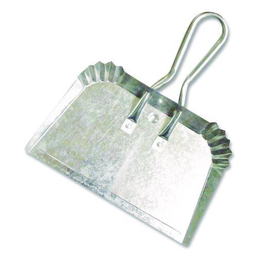 Image of Quickie® 428 Bulldozer Dust Pan, 17" Wide, Aluminum Handle, Silver